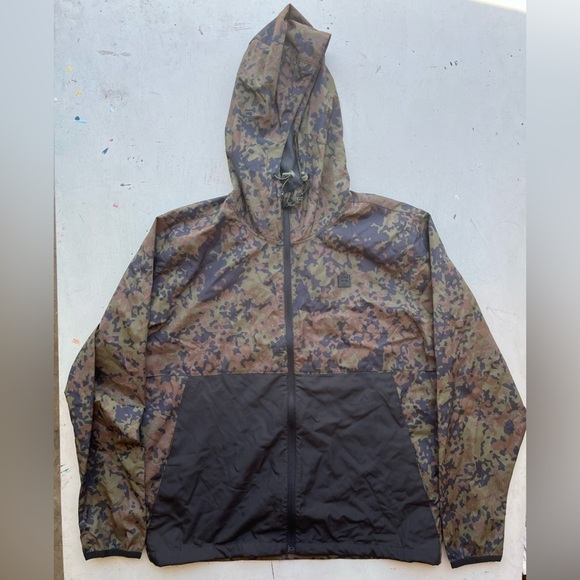 Men's Billabong Jacket Camo Recycler Adventure Woodlands L Zip Surf Beach Pack - Picture 1 of 16